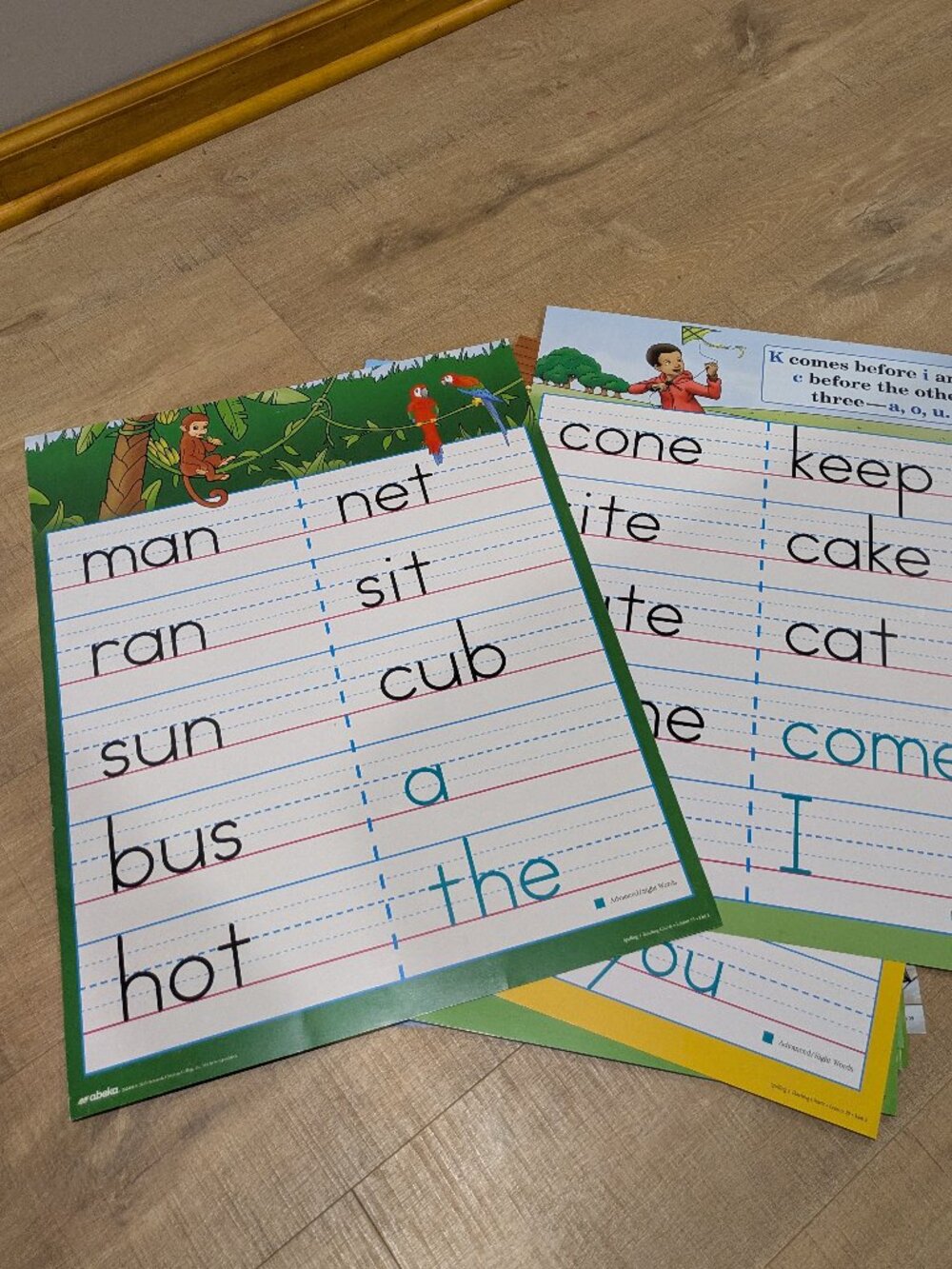 Abeka Spelling 1 Charts (Manuscript Edition)